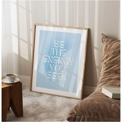 aura poster preppy dorm decor blue wall art
