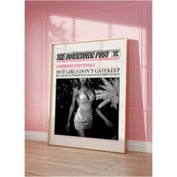 newspaper poster retro art print funky decor, preppy