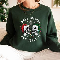 dead inside but jolly af shirt, dead inside skeleton, funny christmas shirt,christmas holly spirit, christmas skeleton s