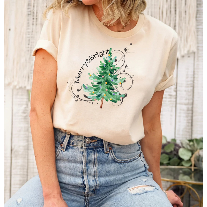 Merry and Bright Shirt, Christmas Shirts, Christmas Tree, Christmas Tshirt, Holiday Shirt, Christmas Shirt, Merry and Bright, Christmas Tee.jpg