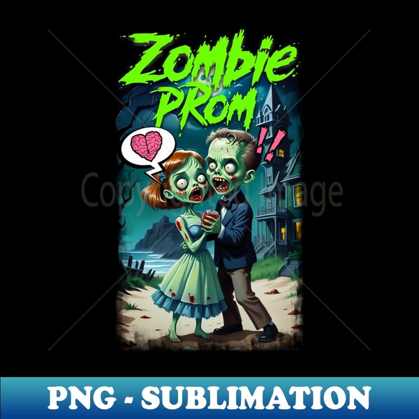 Zombie Prom Pattern Background Zombie Prom - PNG Transparent Sublimation Design - Stunning - Inspire ...