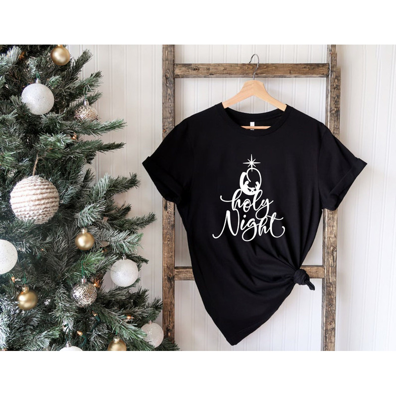Oh Holy Night Shirt, Merry Christmas Shirt, Christmas Shirt, Family Matching Shirt, Family Christmas Shirt, Jesus Shirt, Merry and Bright.jpg