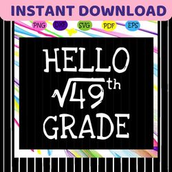 hello 49th grade, first day of school, hello school, hello school svg, preschool squad, for silhouette, files for cricut