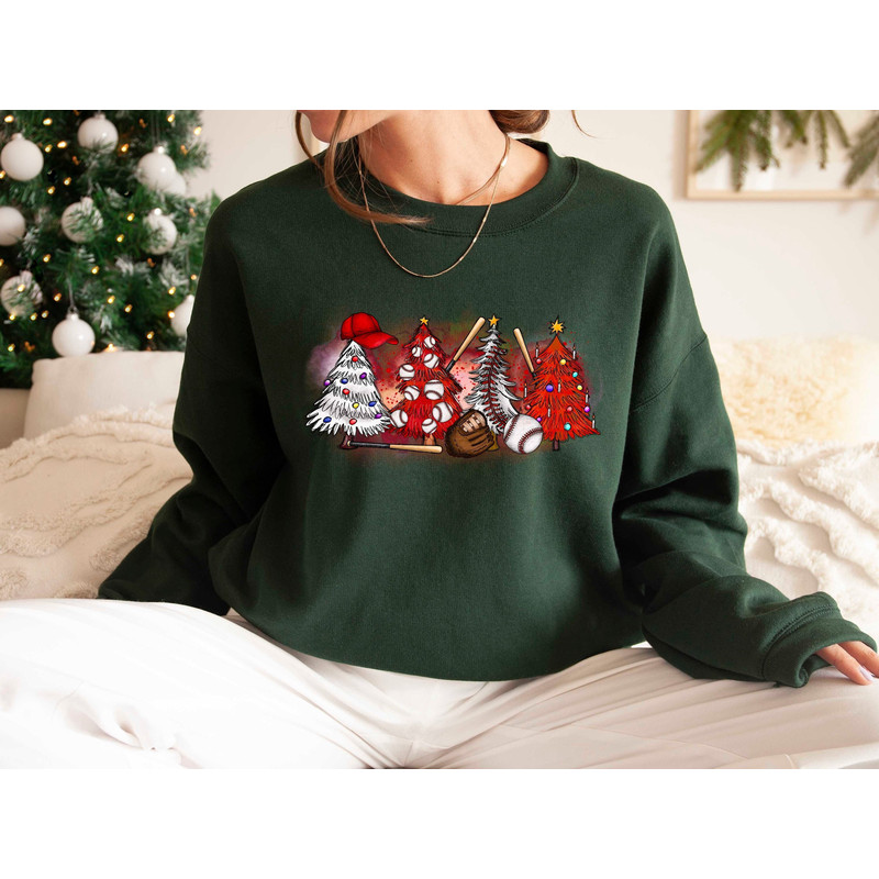 Christmas Tree Baseball Shirt, Christmas Gathering Tshirt, Family Christmas Tshirt, Xmas Gift, Merry Christmas, Baseball Lover Sweatshirt.jpg
