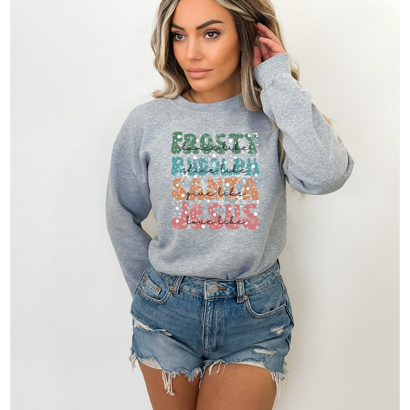 Dance Like Frosty Shirt, Cute All About Christmas Tshirt, Christmas Themed Sweatshirt, Xmas Family Gathering Tshirt, Love Like Jesus Tshirt.jpg