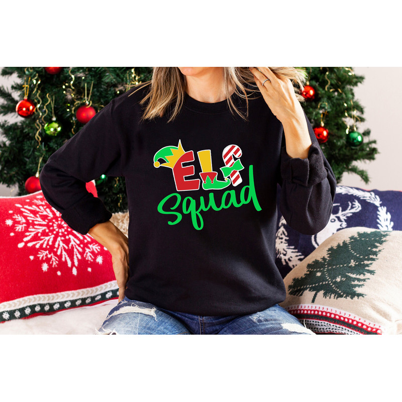 Elf Squad Long Sleeves Shirt, Santa Hat, snow snowy, Family Matching Christmas Elf Shirt, Elf Christmas Matching Shirt, Kids Christmas, Xmas.jpg