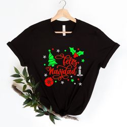 feliz navidad long sleeves shirt, spanish merry christmas shirt, christmas tree lights shirt, family matching, cute fami