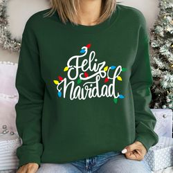 feliz navidad shirt, spanish merry christmas shirt,  christmas lights shirt, christmas   family matching, cute family sh