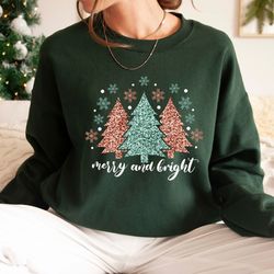 merry and bright christmas tree shirt, cute christmas tree tshirt, christmas day tshirt, family christmas tshirt, cute c