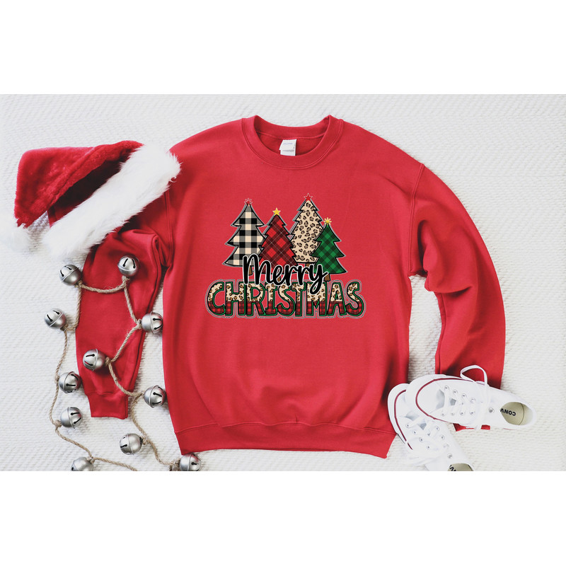 Merry Christmas Shirts, Buffalo Plaid leopard cheetah Christmas Trees 2021 T-Shirt, Christmas 2021 Shirt, Cute family matching Xmas shirts.jpg