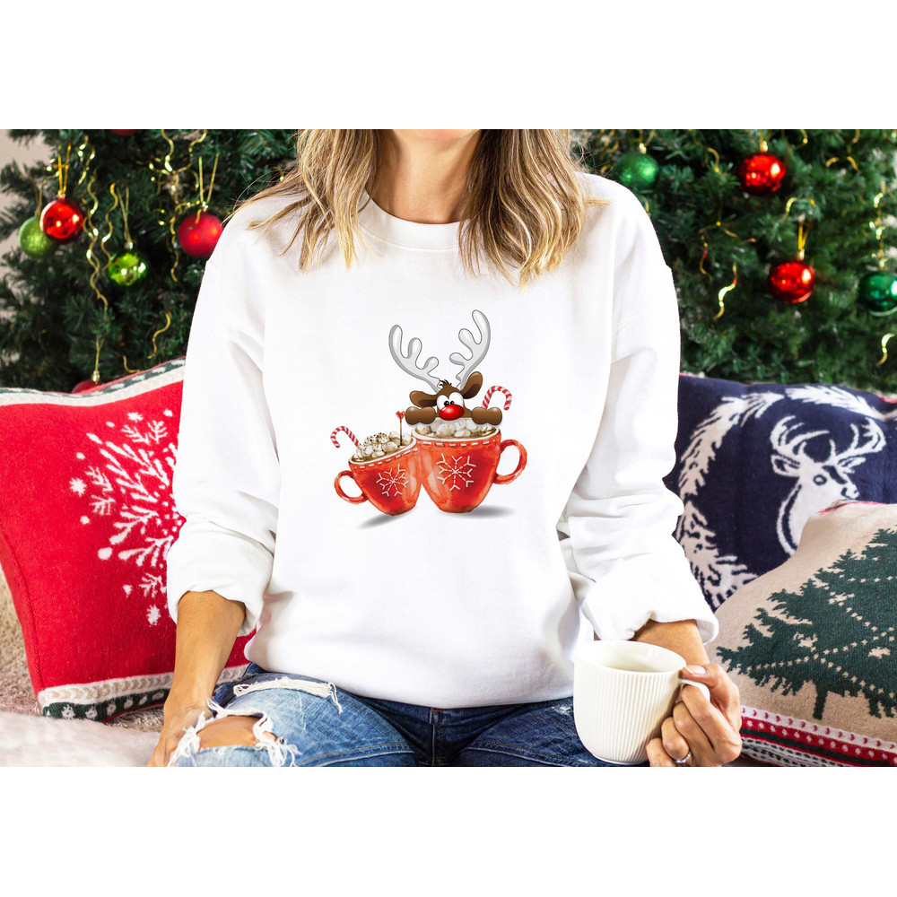 Reindeer Coffee Shirt, Christmas Gathering Tshirt, Family Christmas Tshirt, Xmas Gift, Merry Christmas, Christmas Crew Tshirt, Joyful Tshirt.jpg