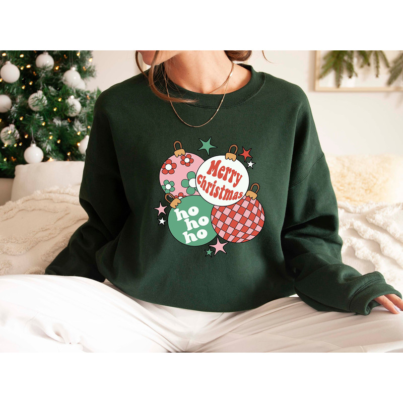Retro Christmas Ornament Merry Christmas Shirt, Cute Christmas Tshirt, Christmas Day Sweatshirt, Xmas Theme Tshirt, Family Xmas Gathering T.jpg