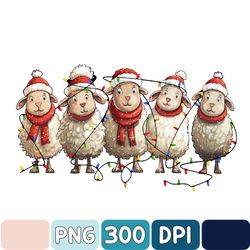 Sheep Christmas Light Png, Funny Farm Animal Xmas Png, Sheep Lover Christmas Png, Christmas Farmer Png Sublimation Only