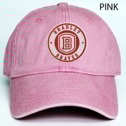 bradley braves ncaa embroidered distressed hat, ncaa bradley braves logo embroidered hat, baseball cap