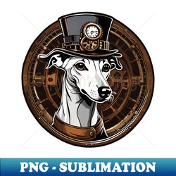 Steampunk Whippet in a Top Hat - PNG Transparent Digital Download File for Sublimation - Unlock Vibrant Sublimation Designs