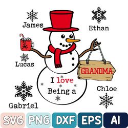 Personalized Christmas Grandma Svg, Snowman Christmas Svg, Grandma Life Svg, Merry Christmas Svg, Christmas Vibes Svg