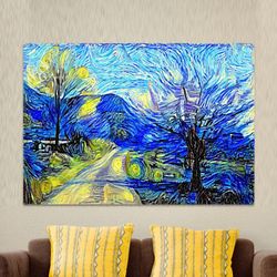 vincent van gogh, the starry night, van gogh painting, van gogh print, the starry night canvas, vintage art, starry nigh