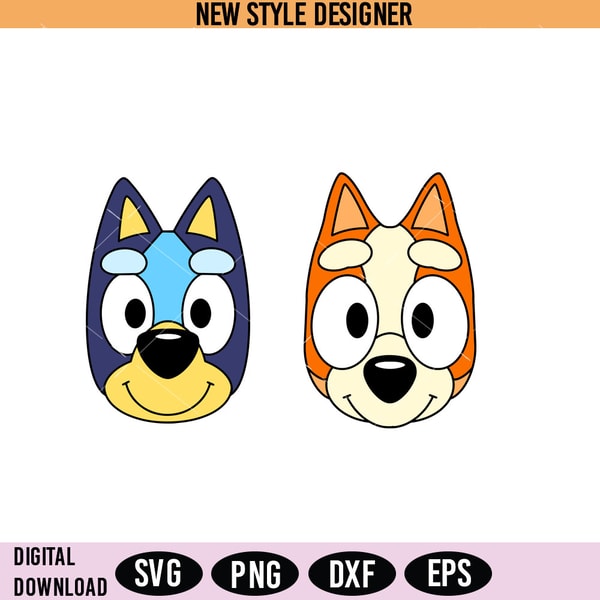 Free Bluey bingo mask SVG, Bluey Cartoon SVG Download Inspire Uplift