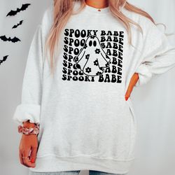 retro halloween sweatshirt, womens halloween sweatshirt, spooky babe, spooky ghost, ghost sweatshirt, spooky vibes, hall