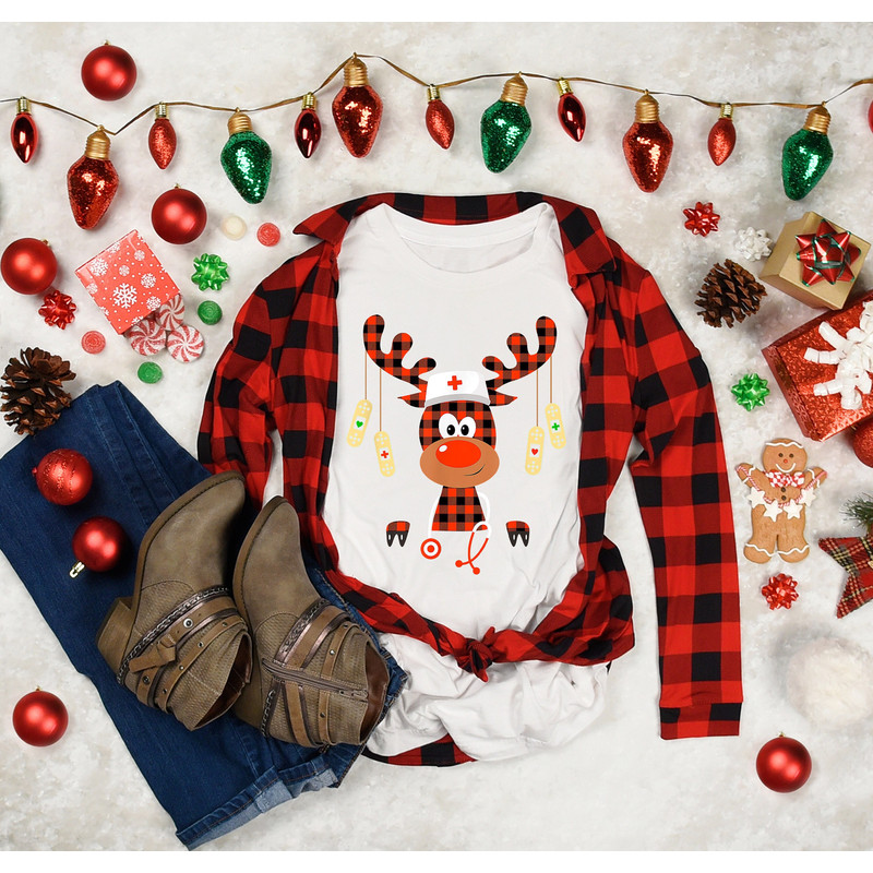 Christmas Nurse Shirt, Christmas Nursing School Shirt, Stethoscope Nurse Tee, Nurse Graduation Gift, , RN Nurse Tee, Santa Gift For Nurses.jpg