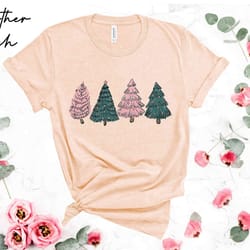 christmas trees, womens christmas shirt, womans holiday shirt, christmas gift, chic winter shirt,cute holiday tee, chr