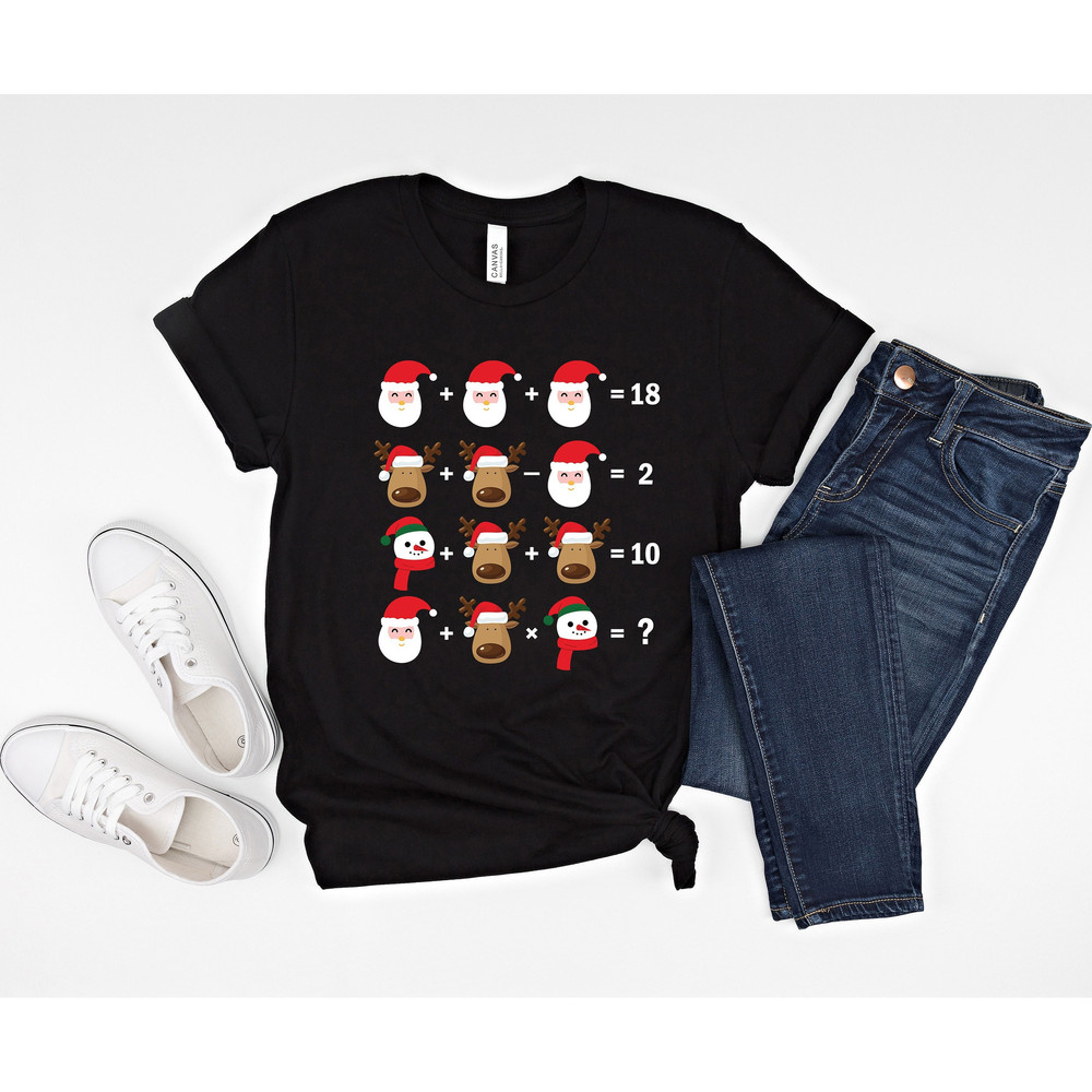 Math Teacher Christmas Shirt, Christmas Santa, Christmas Reindeer, Christmas Snowman, Math Quiz T-Shirt, Equation Tee,Funny Question Problem.jpg