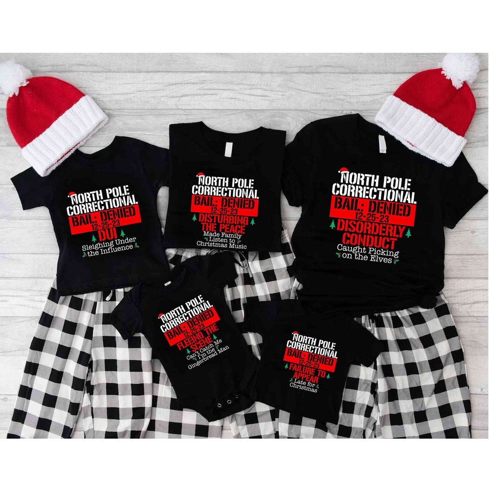 North Pole Christmas Matching Family Tshirt,Custom North Pole Correctional Christmas Shirt,Funny Group Christmas Shirt,Custom North Pole Tee.jpg