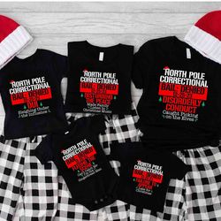 north pole christmas matching family tshirt,custom north pole correctional christmas shirt,funny group christmas shirt,c