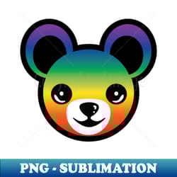 rainbow teddy bear - vintage sublimation png download - revolutionize your designs