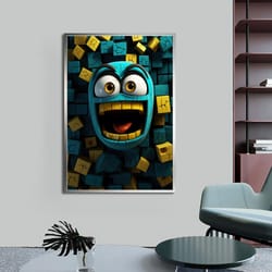 screaming emoji canvas art, graffiti art, emoji decor, modern decor ideas for home and office with different frame optio