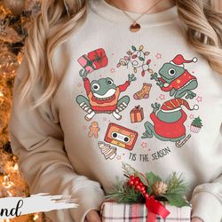 tis the season frog christmas sweatshirt,retro christmas sweatshirt,funny frog christmas shirt,frogs christmas shirt,ret