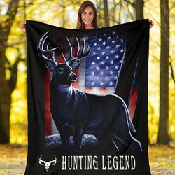 hunting flag fleece blanket | adult 60&21580 inch | youth 45&21560 inch | colorful | bk2156