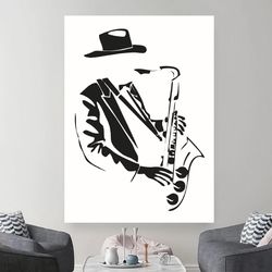 Music saxophone canvas wall art, Home Music wall art, Room saxophone Art, Music wall canvas painting, saxophone art
