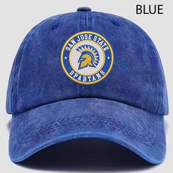 san jose state spartans ncaa embroidered distressed hat, ncaa san jose state spartans logo embroidered hat, baseball cap