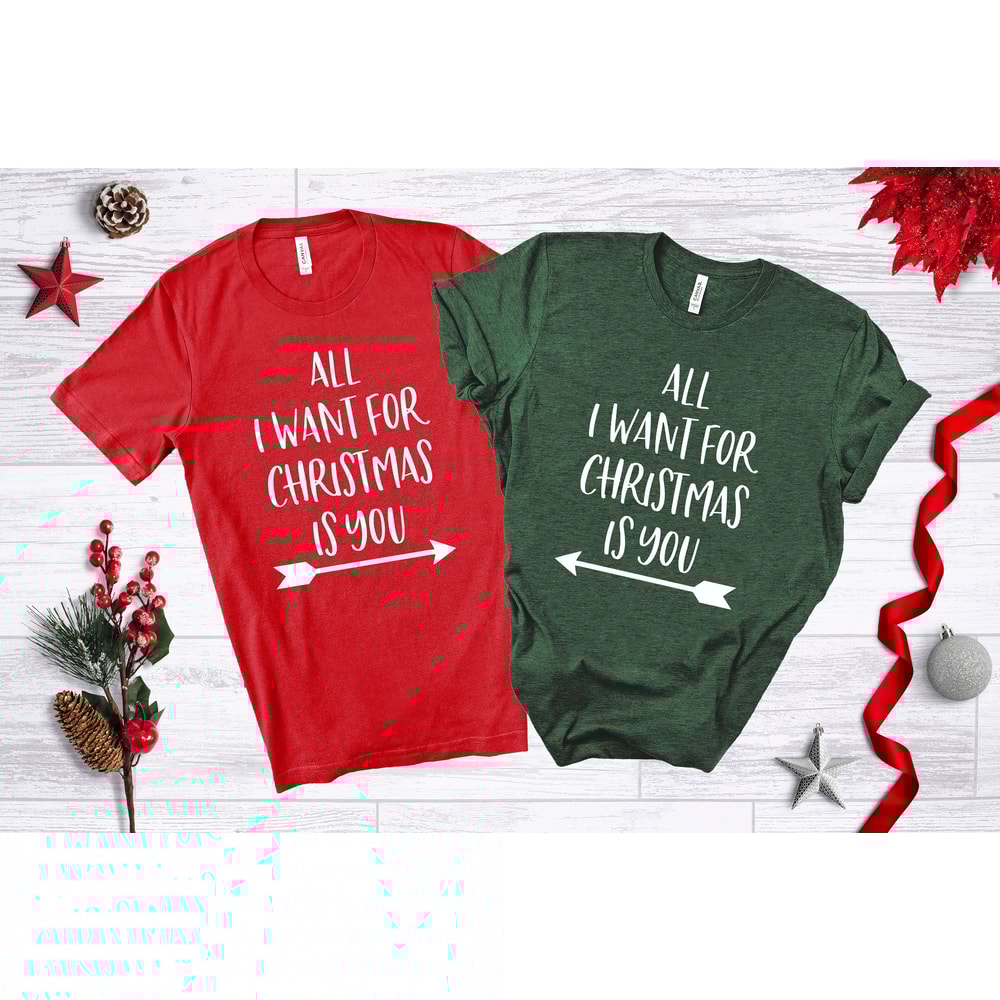 Couples Christmas Shirts, All I Want For Christmas Is You, Couples Shirts, Couples Christmas, Matching Christmas Shirts, Funny Christmas Tee.jpg