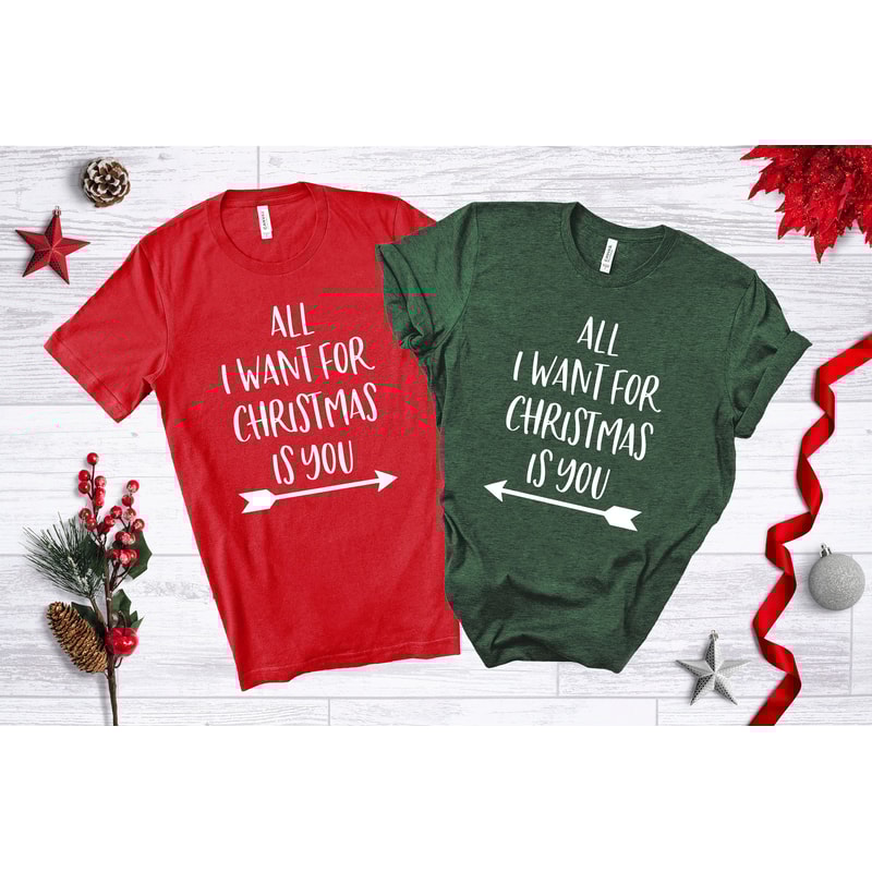 Couples Christmas Shirts, All I Want For Christmas Is You, Couples Shirts, Couples Christmas, Matching Christmas Shirts, Funny Christmas Tee.jpg