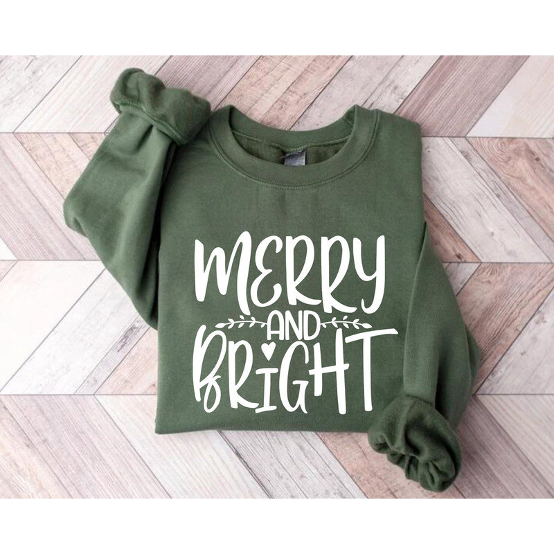 Merry & Bright Christmas Sweatshirt, Christmas Sweatshirt, Holiday Sweater, Womens Holiday Sweatshirt, Christmas Shirt, Winter Shirt.jpg
