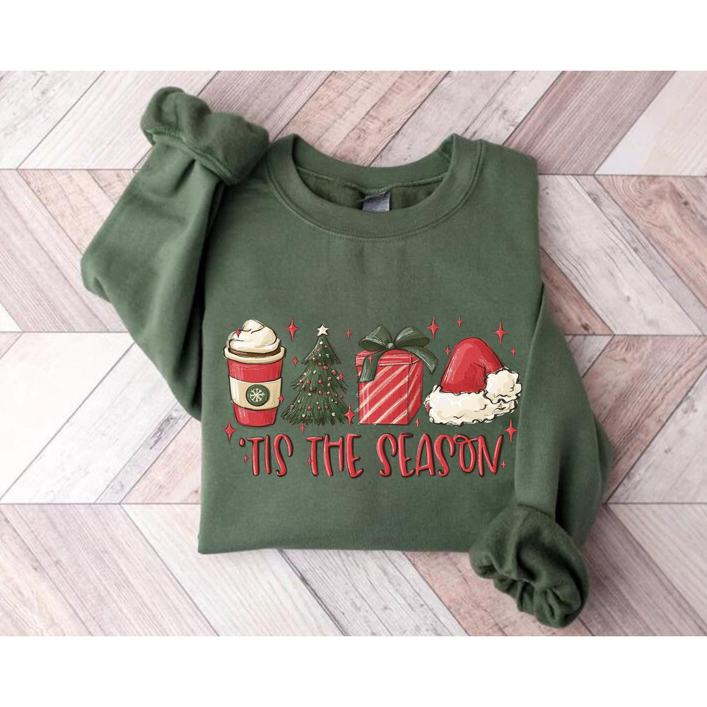 Tis The Season Sweatshirt, Christmas Tis The Season Sweatshirt, Merry Christmas Sweatshirt, Christmas Sweatshirt, Cute Winter Sweatshirt.jpg