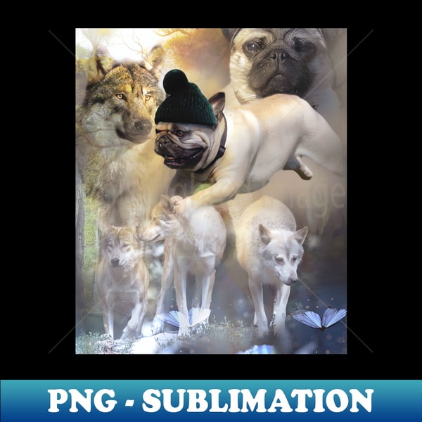 Pug Wolves Pug And Wolf - Pugs And Wolves - Signature Sublimation PNG F | Inspire ...