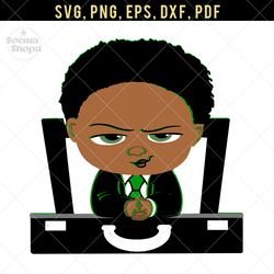 Boss Baby SVG - Green, Brown, and Black, Baby PNG Clipart, Compatible with Cricut and Cutting Machine