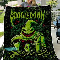 boogie man fleece blanket,the night before christmas halloween gift,oogie boogie fleece blanket,horror movie blanket,jac