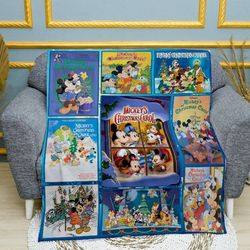 christmas mickey carol blanket, mickey and friends blanket, mink sherpa, baby blanket, disney xmas blanjket, gift for da