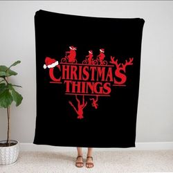 christmas things blanket, christmas blanket, custom name blanket, santa hat, merry christmas blanket, funny christmas gi