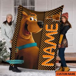 custom name scooby-doo fleece blanket, scooby doo ruh roh blanket, dinkley shaggy rogers, christmas gifts, scooby-doo ha