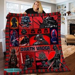darth vader blanket, star wars movies fleece sherpa blanket, blanket for daughter, christmas gift, superhero throw blank