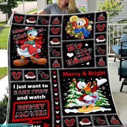 donald i just want to bake stuff and watch cartoon movies christmas fleece sherpa blanket, christmas blanket, blanket fo