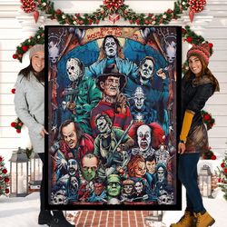 horror movie blanket, halloween blanket, horror movie halloween throw blanket, halloween bedding, horror movies, horror