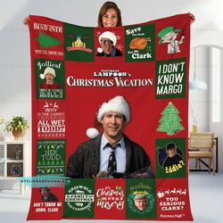 national lampoon's christmas vacation fleece blanket, 2023 christmas blanket mink sherpa, griswold christmas premium fle