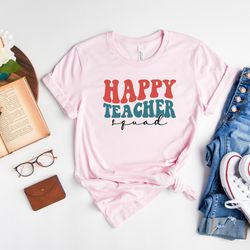 happy teacher squad shirt, teacher shirt, teacher appreciation t-shirt, 2nd grade teacher tee, math teacher shirt, speci