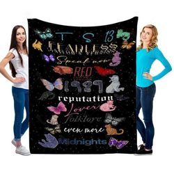 the erars tour vintage blanket, eras tour blanket, gift for swift fan, the eras tour merch, 1989 album concert blanket,